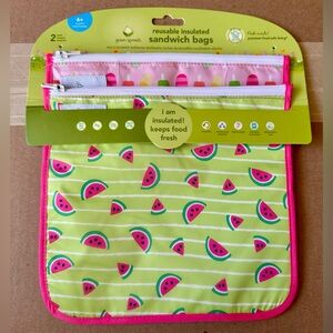 Green Sprouts Reusable Insulated Sandwich Bags 2 Pack
